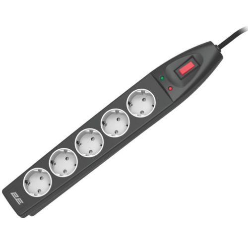 Сетевой фильтр питания 2E 2E-SP515M10BK 10m (2E-SP515M10BK)