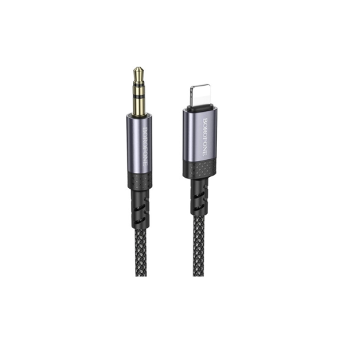 Кабель мультимедійний Lightning to 3.5mm M 1.0m grey BOROFONE (6941991118975)