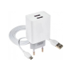 Зарядний пристрій XO L65 адаптер 2USB / 2.4А + Type-C white (XO-L65-TC)