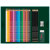 Олівці кольорові Faber-Castell Polychromos 17 кольорів з аксесуарами у картонній подарунковій коробці (210052) (32668)
