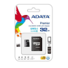 Карта памяти ADATA 32Gb microSDHC Ultra UHS-I +SD адаптер Class 10 (AUSDH32GUICL10-RA1)