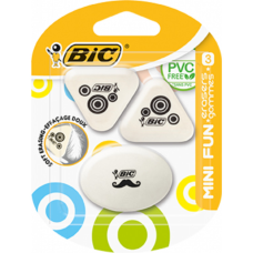 Ластик Bic Mini fun, 3 шт в блистере (bc927870)