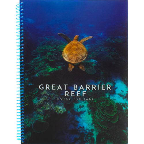 Блокнот Optima World: Reef А4 пластикова обкладинка, спіраль 80 аркушів, клітинка (O20846-23)