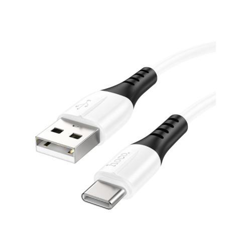 Дата кабель USB 2.0 AM to USB-C 1.0m 3A silicone X82 white HOCO (6931474768582)