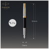 Ручка пір'яна Parker SONNET 17 Metal & Black Lacquer GT  FP18 F (68 111)