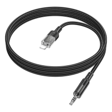 Кабель мультимедійний Lightning to 3.5mm M 1.0m UPA27 Spirit transparent Black HOCO (6942007612524)