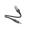 Кабель мультимедійний Lightning to 3.5mm M 1.0m UPA27 Spirit transparent Black HOCO (6942007612524)
