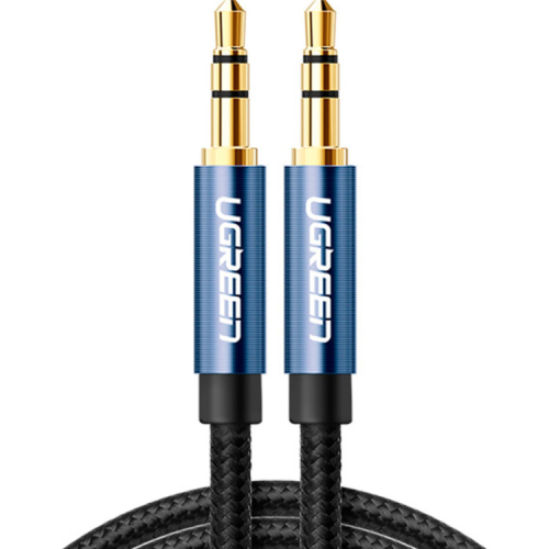 Кабель мультимедійний 3.5mm M to 3.5mm M 0.5m 90° corner AV112 blue Ugreen (60178)