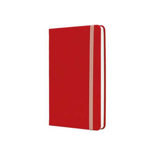 Книга записна Optima А5 SQUARE, тверда обкладинка, гумка, білий блок клітинка, червоний (O27100-03)