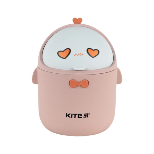 Корзина для бумаг Kite Настольный контейнер для мусора, персиковый (K24-010-2)