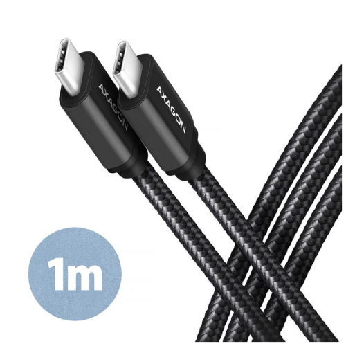 Дата кабель USB-C to USB-C 1.0m v3.2 Gen 1 PD 60W 3A black AXAGON (BUCM3-CM10AB)