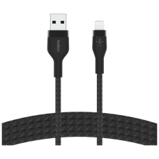 Дата кабель USB 2.0 AM to Lightning 1.0m BRAIDED SILICONE black Belkin (CAA010BT1MBK)