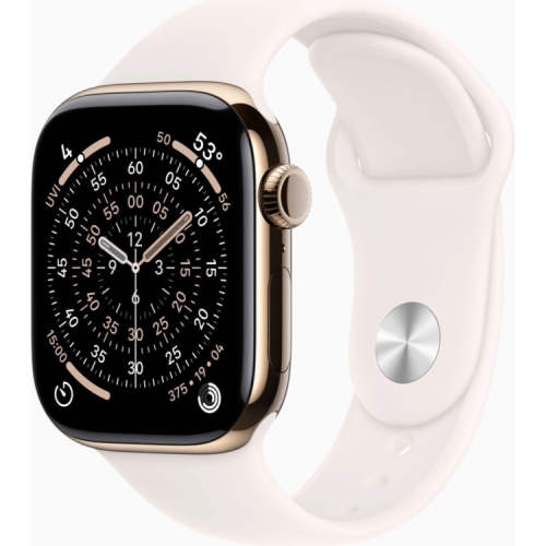 Смарт-годинник Apple Watch Series 11 GPS + Cellular 42mm Gold Titanium Case with Light Blush Sport Band - S/M (MF8W4RK/A)