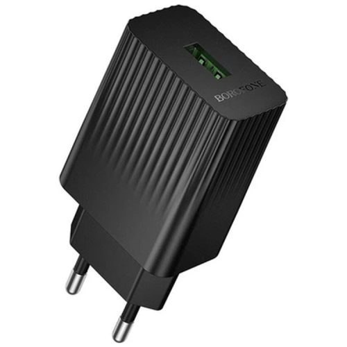 Зарядний пристрій BOROFONE BAS72A USB QC3.0 18W black (6941991122637)