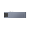 Концентратор Baseus USB-C Thunderbolt 7-in-1 2xUSB 3.0 + 1xUSB-C PD + HDMI 4K60Hz + SD/TF + 1xRJ45 1000Mbps gray (CAHUB-L0G)
