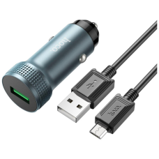 Зарядний пристрій HOCO Z49A Level USB Metal Gray (6931474795717)