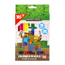 Олівці кольорові Yes Minecraft 18 шт 36 кол. (290768)