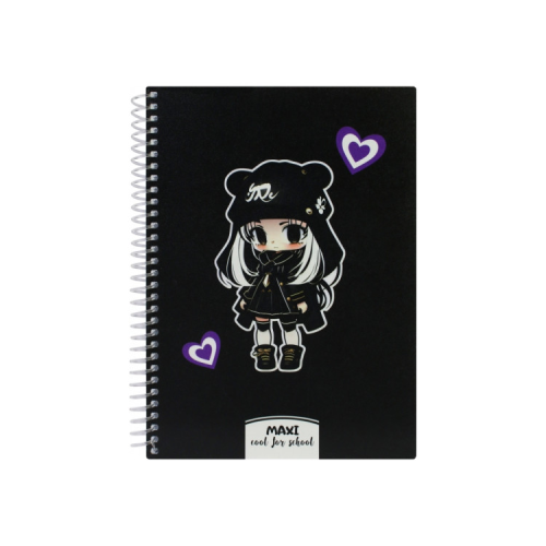 Блокнот Maxi А5, пластикова обкладинка, спіраль, 80 арк., клітинка (MX20832-67)