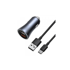 Зарядное устройство Baseus 2xUSB QC3.0 + cable USB to USB-C 40W Golden Contactor Pro dark gray (TZCCJD-A0G)