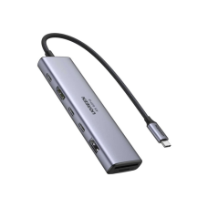 Концентратор Ugreen USB-C 7-in-1 2xUSB 3.0 + 2xUSB-C + HDMI 4K60Hz + SD/TF + PD 100W (45521)