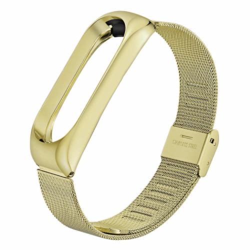 Ремешок для фитнес браслета BeCover Metal для Xiaomi Mi Band 3/4 Gold (704653)