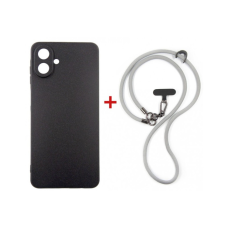 Чохол до мобільного телефона Dengos Case + Cross-body Strap Samsung Galaxy A07 Black+Grey (DG-KM-CCRB-15)