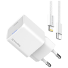Зарядний пристрій ColorWay C101D GaN Mini 20W PD PPS USB-C + cable USB-C to Lightning white (CW-CHS059PDL-WT)