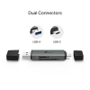 Считыватель флеш-карт TP-Link USB-C + USB 2.0 SD + TF silver (UA430D)