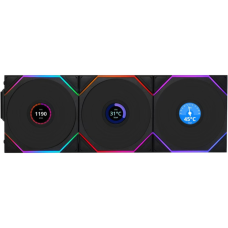 Кулер до корпусу Lian Li UNI Fan TL WIRELESS LCD 120-3, Black (G99.12TLLCD1W3B.00)