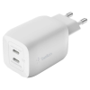 Зарядное устройство Belkin 65W 2хUSB-С GAN PD PPS white (WCH013VFWH)