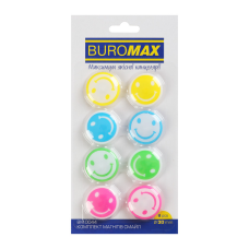 Магніт Buromax набір SMILE, 8 шт 30 мм (BM.0044)