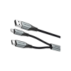 Дата кабель USB 2.0 AM to Micro 5P + Type-C 0.5m Y-Splitter 480Mbps Aluminum Alloy Gray Vention (CQGHD)