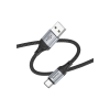 Дата кабель USB 2.0 AM to USB-C 1.0m 3A nylon X102 black HOCO (6942007608770)