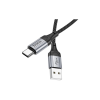 Дата кабель USB 2.0 AM to USB-C 1.0m 3A nylon X102 black HOCO (6942007608770)