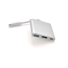 Концентратор Voltronic USB-C 3-in-1 USB 3.0 + USB-C + HDMI 0.1m 4K/2K silver (YT-C-T-C(M)/HDMI(F)/USB3)