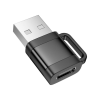 Перехідник UA31D USB M to USB-C F USB2.0 Black HOCO (6942007628143)