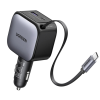 Зарядний пристрій Ugreen Car charger USB-C PD90W + cable USB-C to USB-C retractable (55909B)
