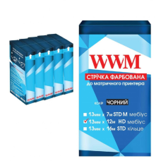 Лента к принтерам 10мм х 12м HD п. Black*5шт WWM (R10.12HR5)