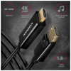 Кабель мультимедійний DisplayPort M to HDMI M 1.8m 4K30Hz black AXAGON (RVD-HI14C2)
