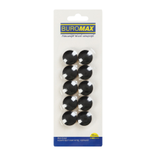 Магніт Buromax набір BLACK, 10 шт 20 мм (BM.0042)