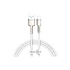 Дата кабель USB 2.0 AM to Lightning 2.0m Cafule Series Metal 2.4A White Baseus (CALJK-B02)