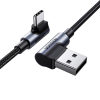 Дата кабель USB 2.0 AM to USB-C 3.0m 3A 90° corner US176 black Ugreen (70875)
