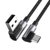 Дата кабель USB 2.0 AM to USB-C 3.0m 3A 90° corner US176 black Ugreen (70875)
