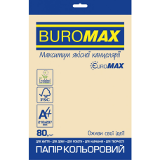 Папір Buromax А4, 80g, PASTEL cream, 20sh, EUROMAX (BM.2721220E-49)