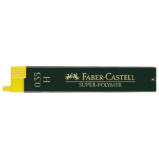 Грифель для механічного олівця Faber-Castell Super-Polymer Н (діаметр 0,35 мм), 12 штук у пеналі (27657)