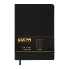 Книга записна Buromax TOUCH ME, L2UAX, А5, 96 аркушів, клітинка, чорний (BM.295102-01)