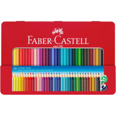 Олівці кольорові Faber-Castell Grip 2001 тригранні 36 кольорів, металева коробка, 112435 (24811)