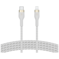 Дата кабель USB-C to Lightning 1.0m BRAIDED SILICONE white Belkin (CAA011BT1MWH)