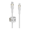 Дата кабель USB-C to Lightning 1.0m BRAIDED SILICONE white Belkin (CAA011BT1MWH)