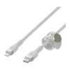 Дата кабель USB-C to Lightning 1.0m BRAIDED SILICONE white Belkin (CAA011BT1MWH)